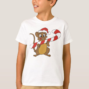Christmas Mouse With A Candy Cane Shirt