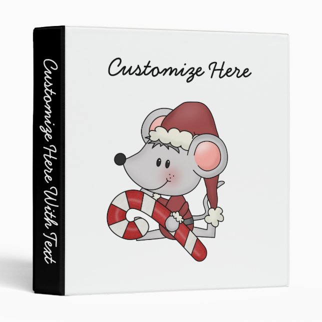 Christmas Mouse With Candy Cane Binder (Front/Spine)