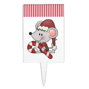 Christmas Mouse With Candy Cane Cake Topper