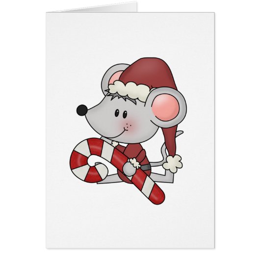 Christmas Mouse With Candy Cane Cards (Front)