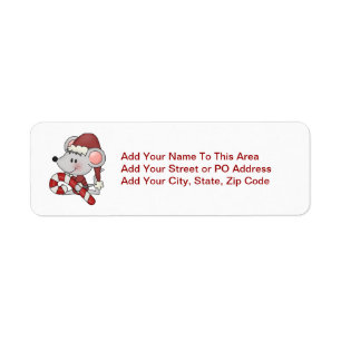 Christmas Mouse With Candy Cane Label
