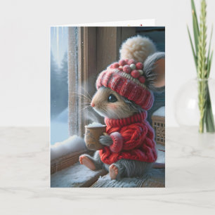 Christmas Mouse With Hot Cocoa Card