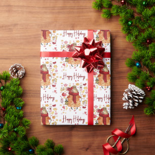 Christmas Mouse with Lantern Wrapping Paper