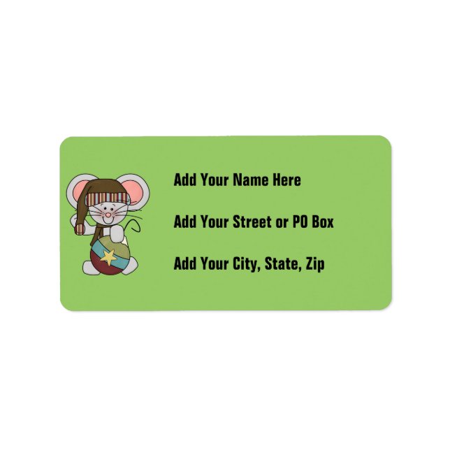 Christmas Mouse With Ornament Label (Front)