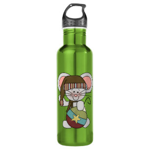 Christmas Mouse With Ornament Stainless Steel Water Bottle