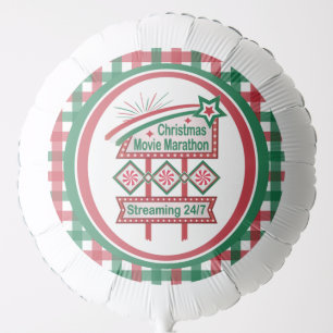 Christmas Movie Marathon Retro Marquee Festive Balloon