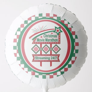 Christmas Movie Marathon Retro Marquee Festive Balloon