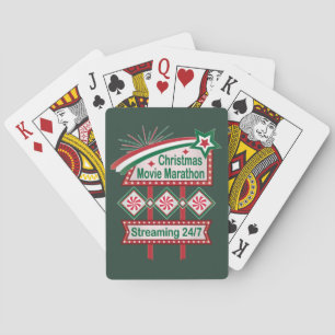 Christmas Movie Marathon Retro Marquee Festive Poker Cards