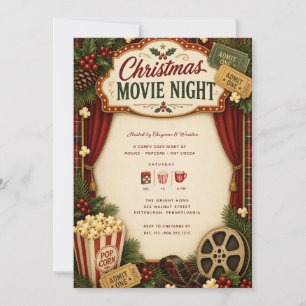 Christmas Movie Night Christmas Holiday Party Invitation