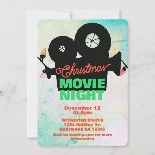 Christmas Movie Night Event Invitation