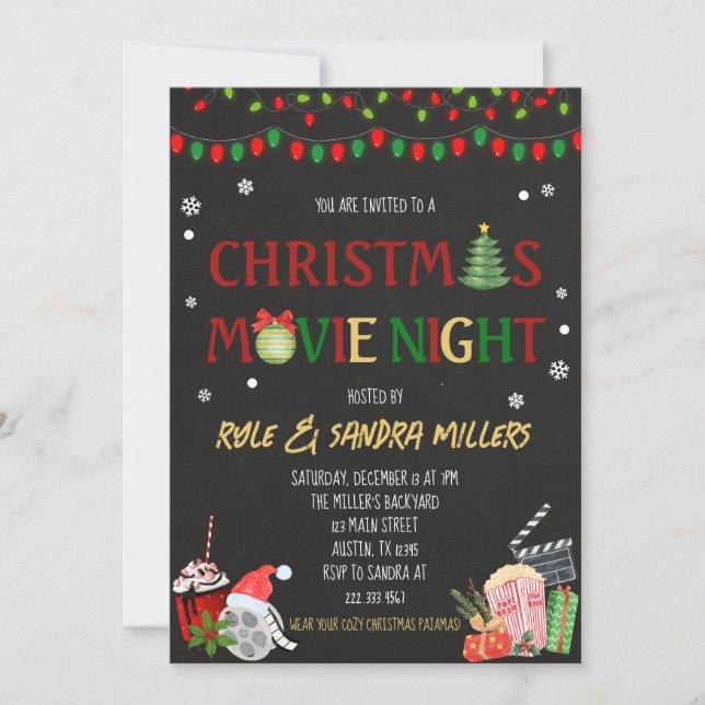 Christmas Movie Night Invitation (Front)