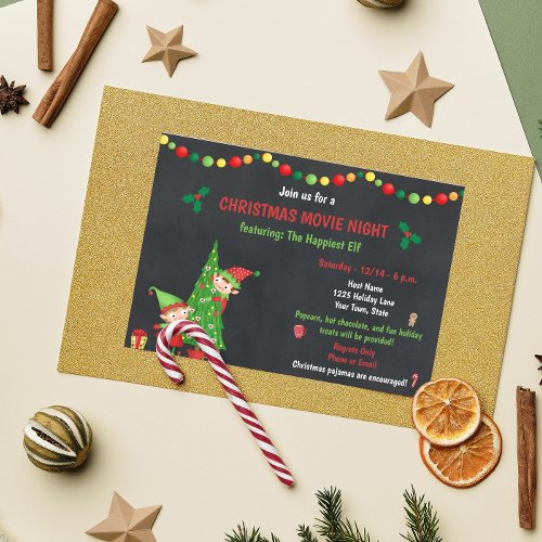 Christmas Movie Night Invitation