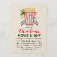 Christmas movie night invitation