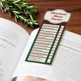 Christmas Movie Tracker Bookmark Card Insert