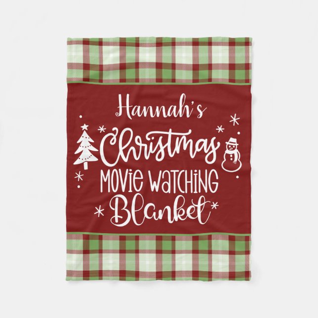 Christmas Movie Watching Fleece Blanket (Front)