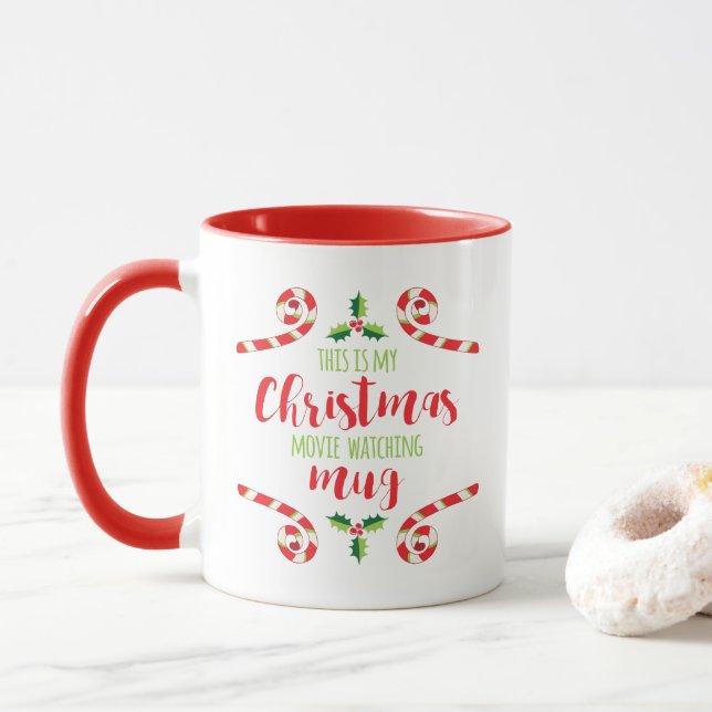 Christmas movie watching mug (With Donut)