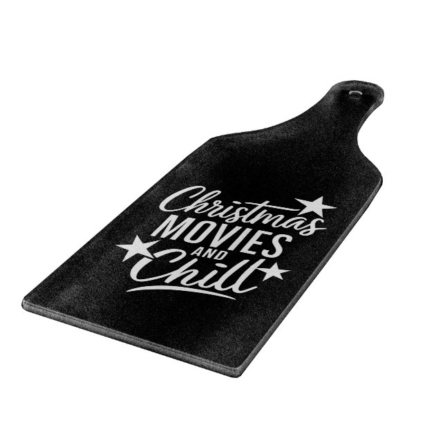 Christmas Movies And Chill Family Xmas Gift Cutting Board (Corner)