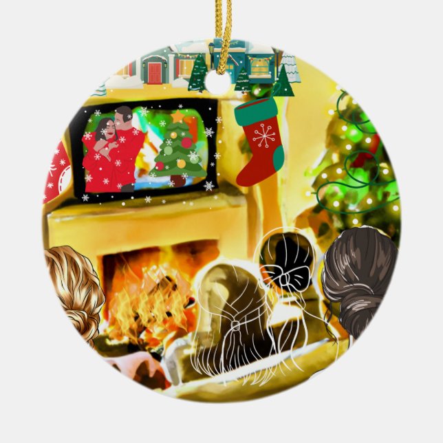 Christmas Movies Ceramic Ornament (Front)