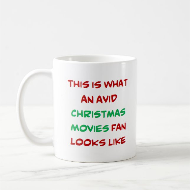 christmas movies fan, avid coffee mug (Left)