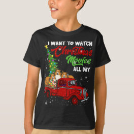 Christmas Movies Funny Sheltie Movies Red Truck Ch T-Shirt