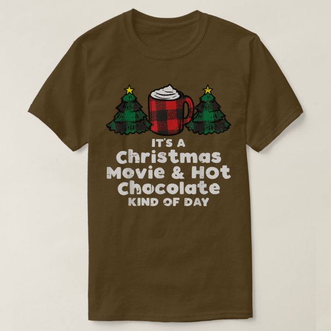 Christmas Movies Hot Chocolate Xmas PJs Pajamas Me T-Shirt (Design Front)