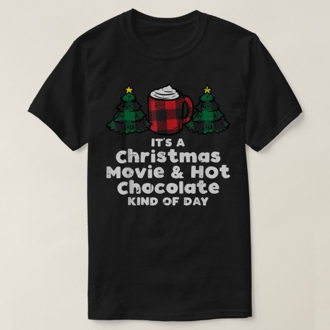 Christmas Movies Hot Chocolate Xmas PJs Pajamas Me T-Shirt (Design Front)