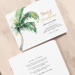 Christmas Moving Address Palm Tree Announcement<br><div class="desc">Christmas Holiday Coastal Moving Palm Tree Announcement you can easily customize by clicking the "Personalize" button. Add your custom message and names on the reverse side</div>