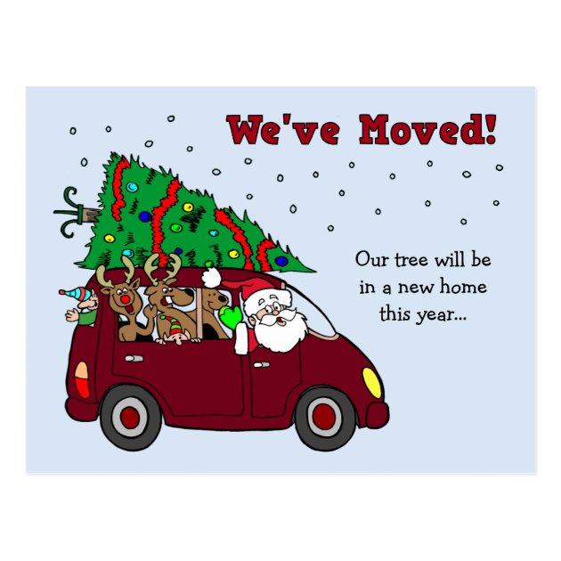 Christmas Moving Announcement Postcards