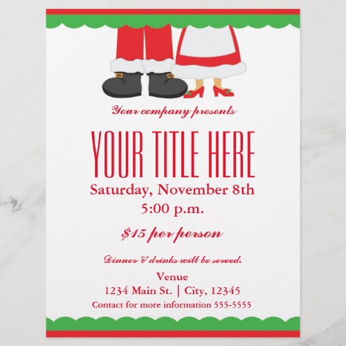 Christmas Mr  Mrs Santa Event Flyer Poster