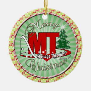 CHRISTMAS MT Massage Therapist Ceramic Ornament