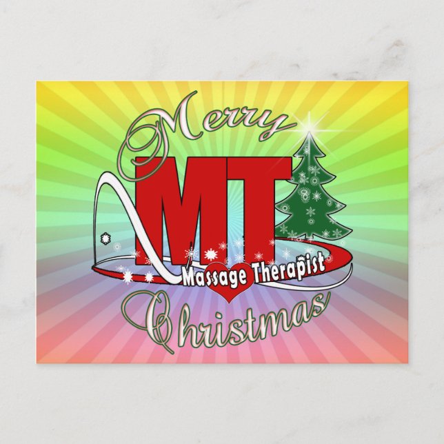 CHRISTMAS MT  Massage Therapist Holiday Postcard (Front)