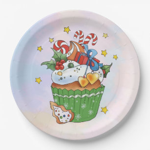 Christmas muffin paper plates