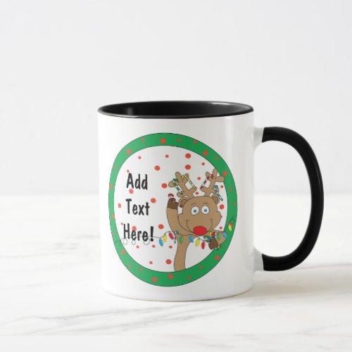 Christmas Mug 11 oz Reindeer Personalize