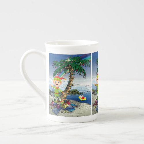 Christmas Mug Beach Bum Santa Merry Christmas Bone China Mug