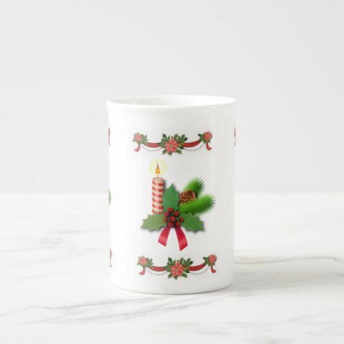 Christmas Mug Christmas Candle Bone China Mug