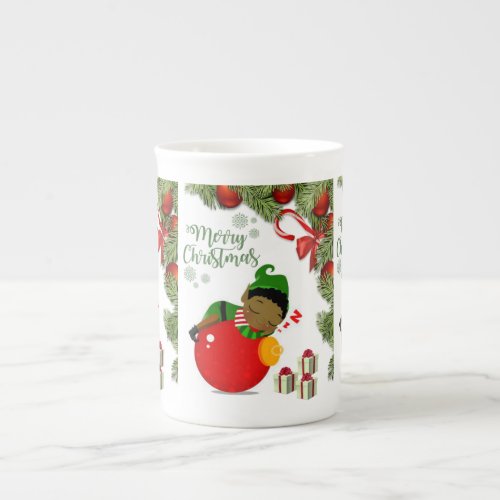 Christmas Mug Elf Bone China Mug