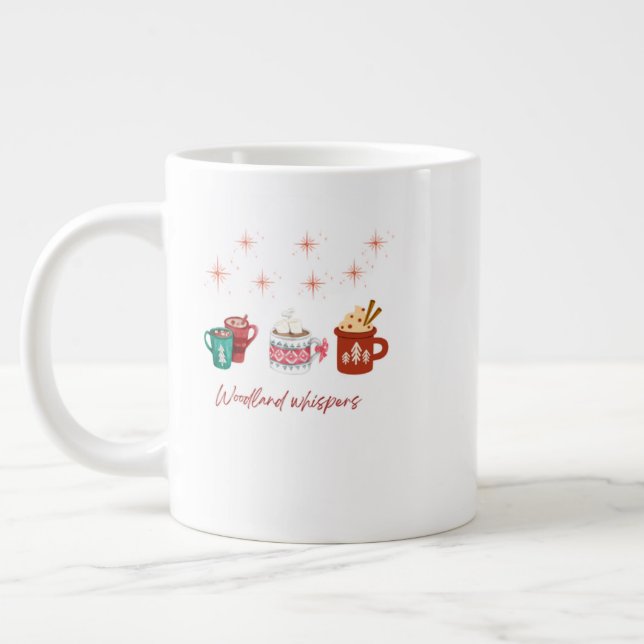 Christmas Mug – Festive Floral Holiday Cocoa & Cof (Left)