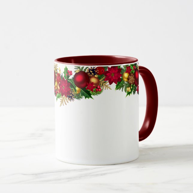 Christmas Mug-Holiday Garland Mug (Front Right)