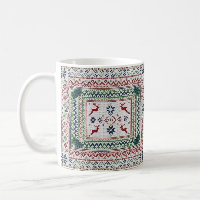 Christmas mug in the pattern of the ugly Nordic  (Left)