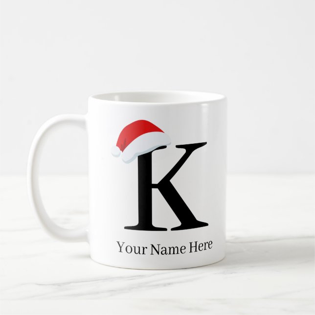Christmas Mug "K" Initial (Left)