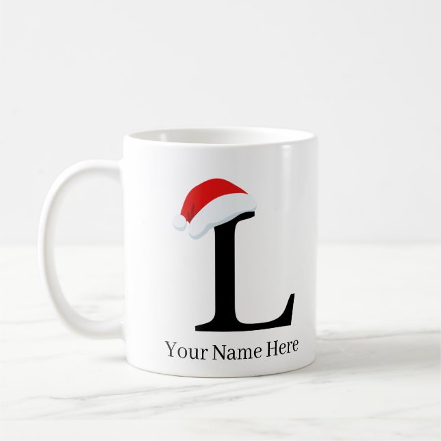 Christmas Mug "L" Initial (Left)