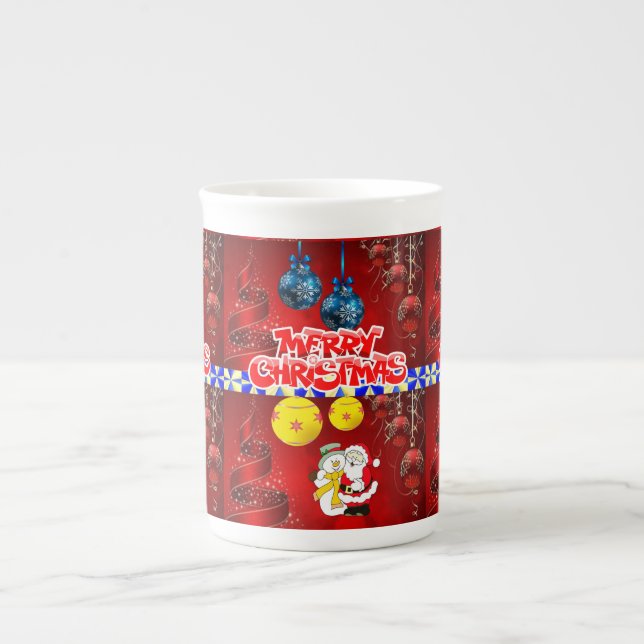 Christmas Mug, Merry Christmas Bone China Mug (Front)