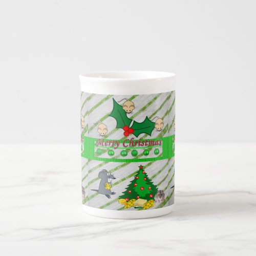 Christmas Mug Mice Merry Christmas Bone China Mug