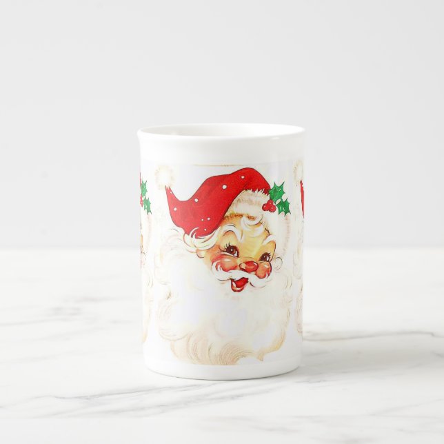 Christmas Mug, Santa Bone China Mug (Front)