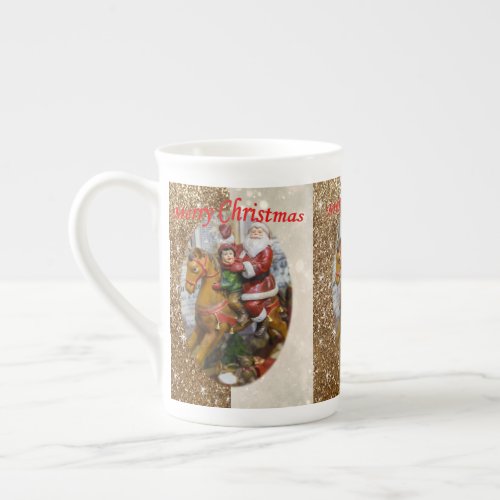 Christmas Mug Santa Merry Christmas Bone China Mug