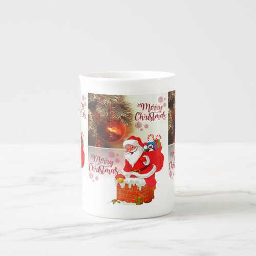 Christmas Mug Santa Merry Christmas Bone China Mug