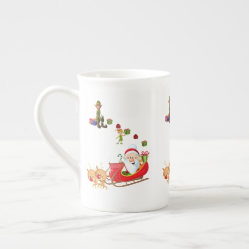 Christmas Mug Santa Merry Christmas Bone China Mug