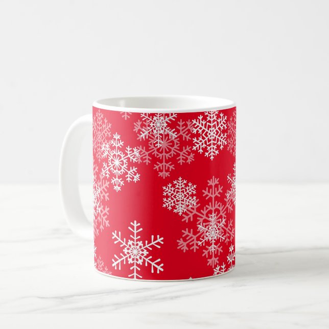 Christmas Mug-Snowflakes Coffee Mug (Front Left)
