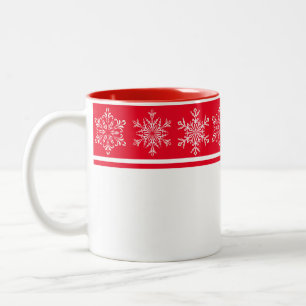Christmas Mug-Snowflakes Two-Tone Coffee Mug