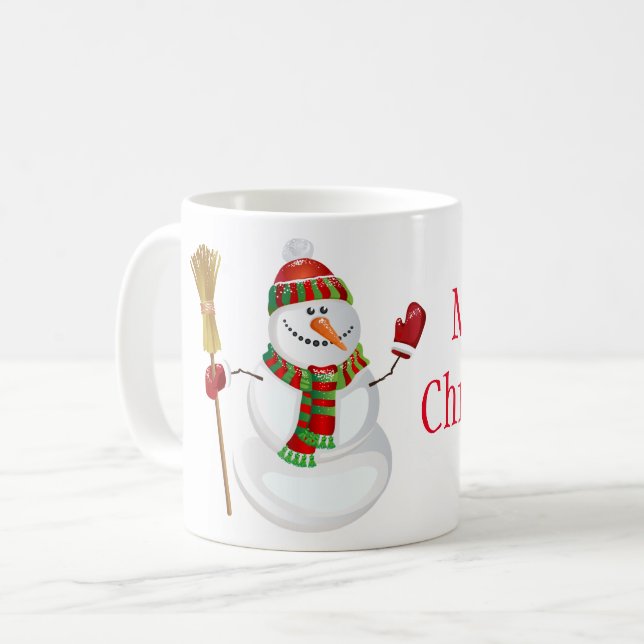 Christmas Mug-Snowman Coffee Mug (Front Left)